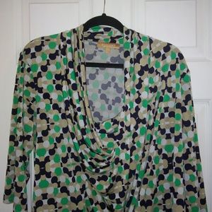 Ellen Tracy draped neck blouse